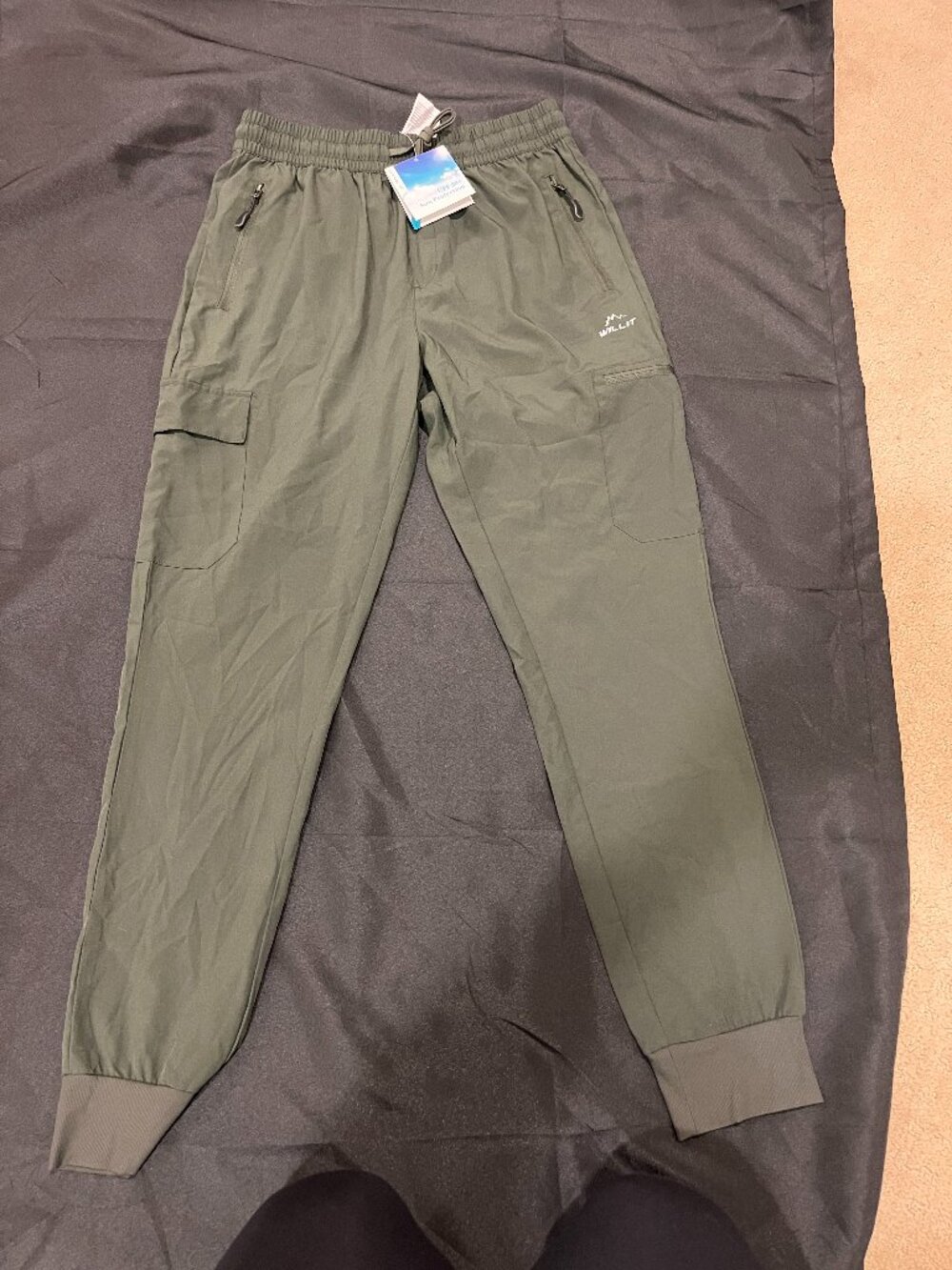 NWT Baleaf Hiking Quick Dry Water Resistant Elastic Waist Cargo Pants Small